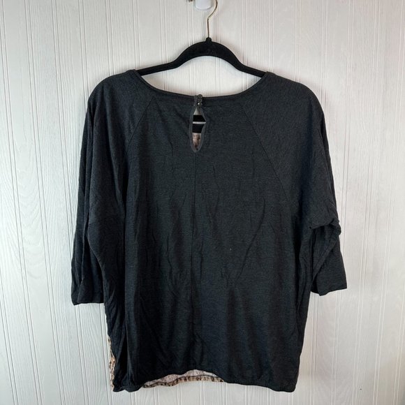 Ann Taylor Loft leopard print‎ top black size large - Picture 3 of 3